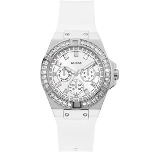 Buy Shop Guess Venus Diamonds White Dial White Rubber Strap Watch for Women - GW0118L3 USA Online
