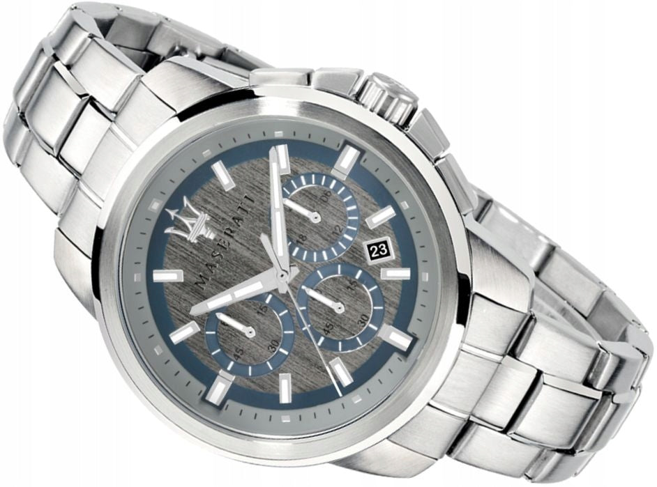 Buy Shop Maserati Successo Chronograph Silver Dial Silver Steel Strap Watch For Men - R8873621006 USA Online