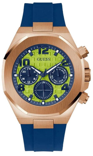 Buy Shop Guess Empire Analog Quartz Lime Green Dial Blue Silicon Strap Watch for Men - GW0583G3 USA Online