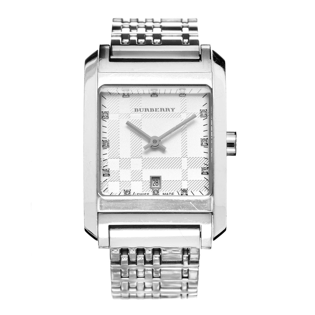 Buy Shop Burberry Heritage Diamond White Dial Silver Stainless Steel Strap Watch for Women - BU1583 USA Online