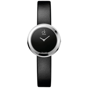 Buy Shop Calvin Klein Firm Black Dial Black Leather Strap Watch for Women - K3N231C1 USA Online