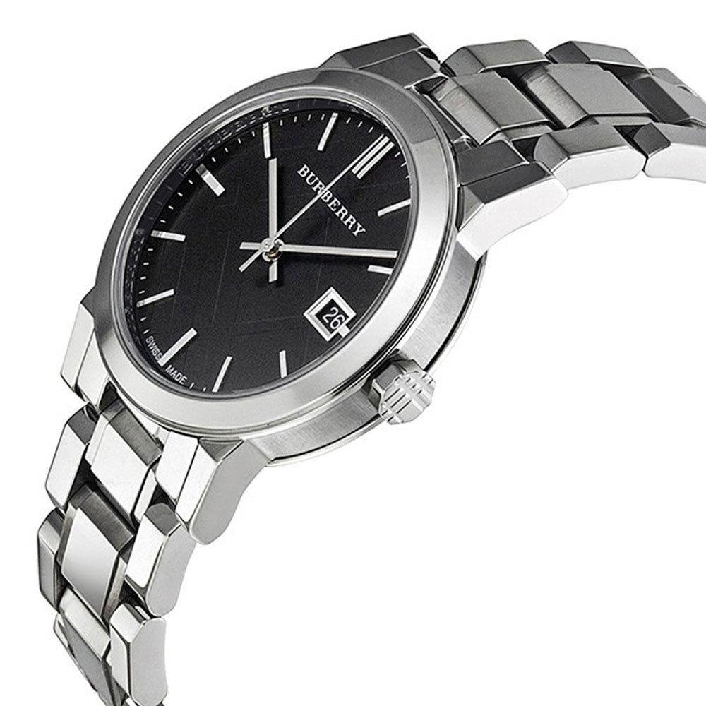 Buy Shop Burberry The City Black Dial Silver Steel Strap Watch for Women - BU9101 USA Online