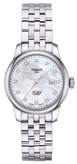 Buy Shop Tissot Le Locle Automatic Diamonds Mother of Pearl Dial Silver Steel Strap Watch For Women - T006.207.11.116.00 USA Online