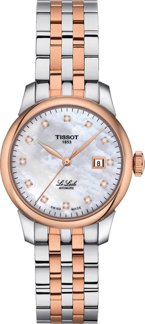 Buy Shop Tissot Le Locle Automatic Diamonds Mother of Pearl White Dial Two Tone Steel Strap Watch For Women - T006.207.22.116.00 USA Online