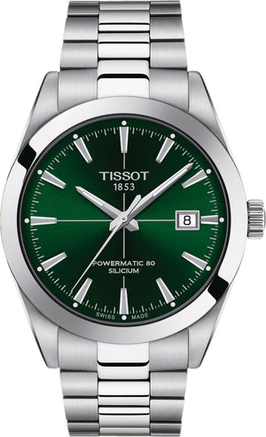 Buy Shop Tissot Gentleman Powermatic 80 Silicium Green Dial Silver Steel Strap Watch For Men - T127.407.11.091.01 USA Online