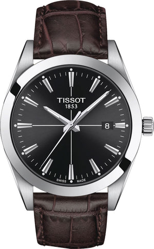 Buy Shop Tissot Gentlemen Black Dial Brown Leather Strap Watch for Men - T127.410.16.051.01 USA Online
