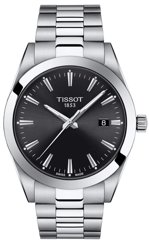 Buy Shop Tissot Gentleman Black Dial Silver Steel Strap Watch For Men - T127.410.11.051.00 USA Online