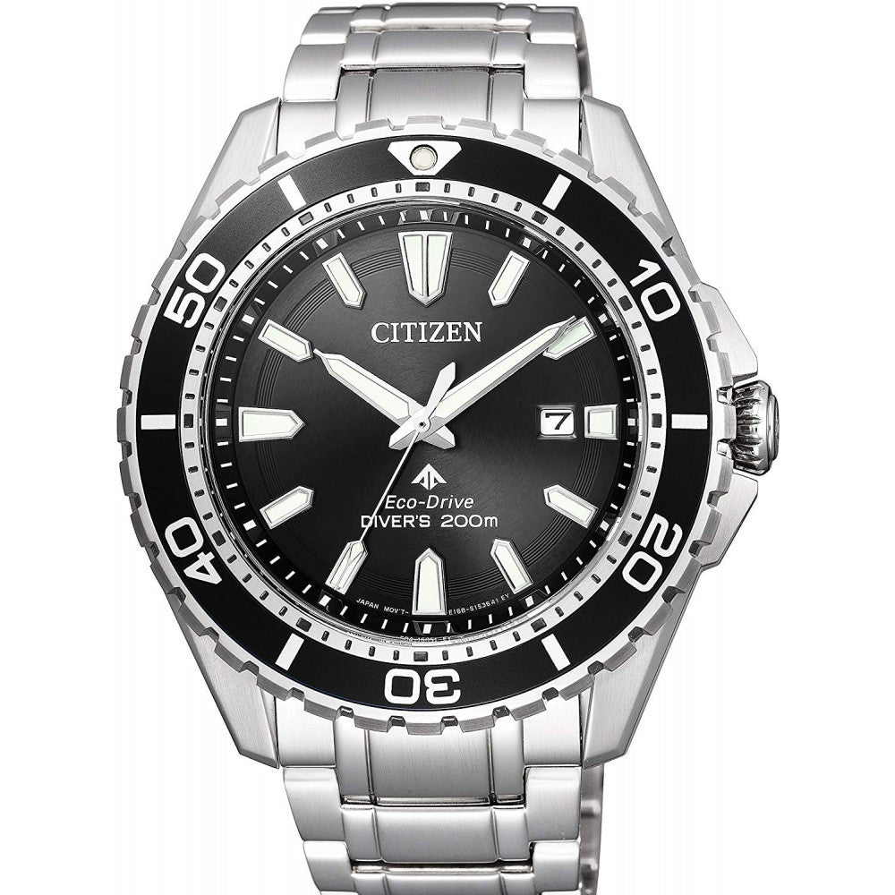 Buy Shop Citizen Promaster Diver Chronograph Black Dial Silver Steel Strap Watch For Men - BN0190-82E USA Online