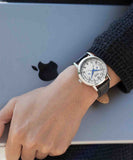 Buy Shop Citizen Eco Drive Silver Dial Black Leather Strap Watch For Men - AO9000-06B USA Online