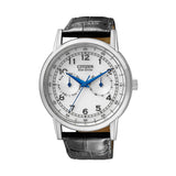 Buy Shop Citizen Eco Drive Silver Dial Black Leather Strap Watch For Men - AO9000-06B USA Online