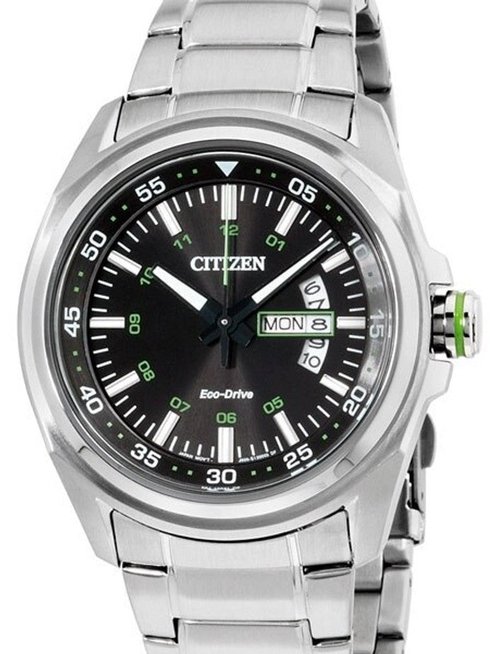 Buy Shop Citizen Eco Drive Urban Black Dial Silver Stainless Steel Watch For Men - AW0020-59EB USA Online