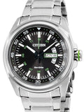 Buy Shop Citizen Eco Drive Urban Black Dial Silver Stainless Steel Watch For Men - AW0020-59EB USA Online