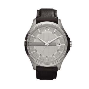 Buy Shop Armani Exchange Whitman Silver Dial Brown Leather Strap Watch For Men - AX2100 USA Online
