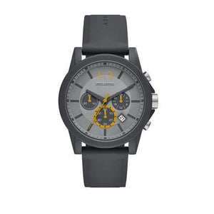 Buy Shop Armani Exchange Outerbanks Chronograph Grey Dial Grey Silicone Strap Watch For Men - AX7123 USA Online