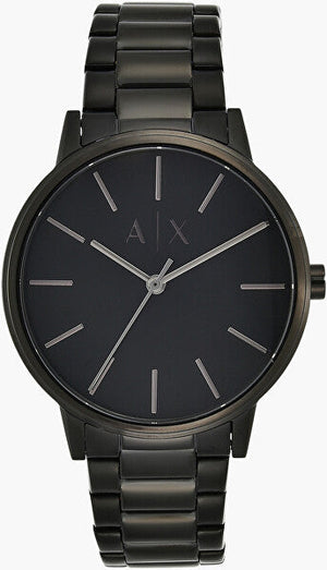 Buy Shop Armani Exchange Cayde Analog Black Dial Black Steel Strap Watch For Men - AX2701 USA Online