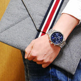 Buy Shop Citizen Eco Drive Chronograph Blue Dial Silver Steel Strap Watch For Men - AT2140-55L USA Online