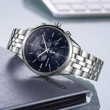 Buy Shop Citizen Eco Drive Chronograph Blue Dial Silver Steel Strap Watch For Men - AT2140-55L USA Online