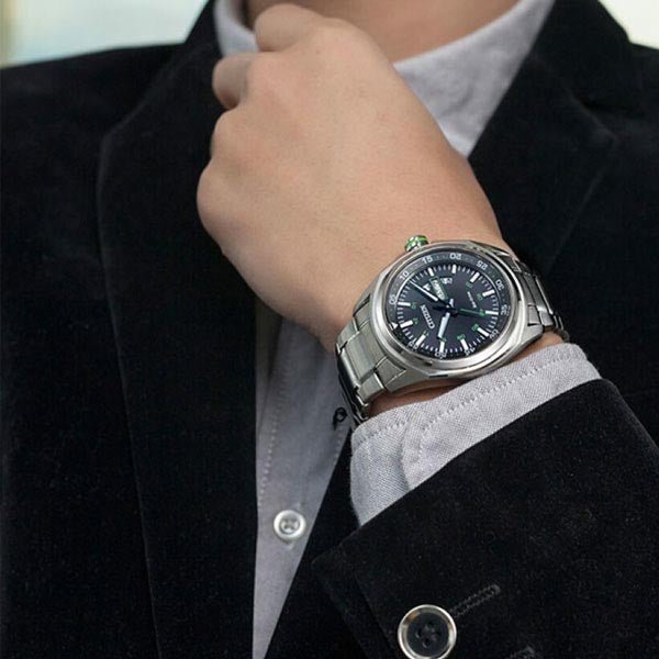 Buy Shop Citizen Eco Drive Urban Black Dial Silver Stainless Steel Watch For Men - AW0020-59EB USA Online