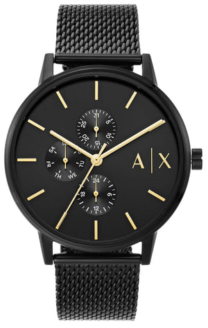 Buy Shop Armani Exchange Cayde Chronograph Black Dial Black Mesh Strap Watch For Men - AX2716 USA Online