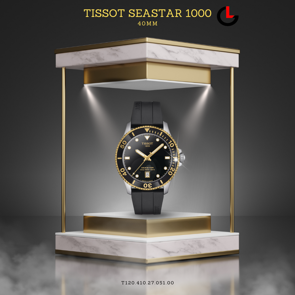 Tissot Seastar 1000 Black Dial Black Rubber Strap Watch For Men - T120.410.27.051.00