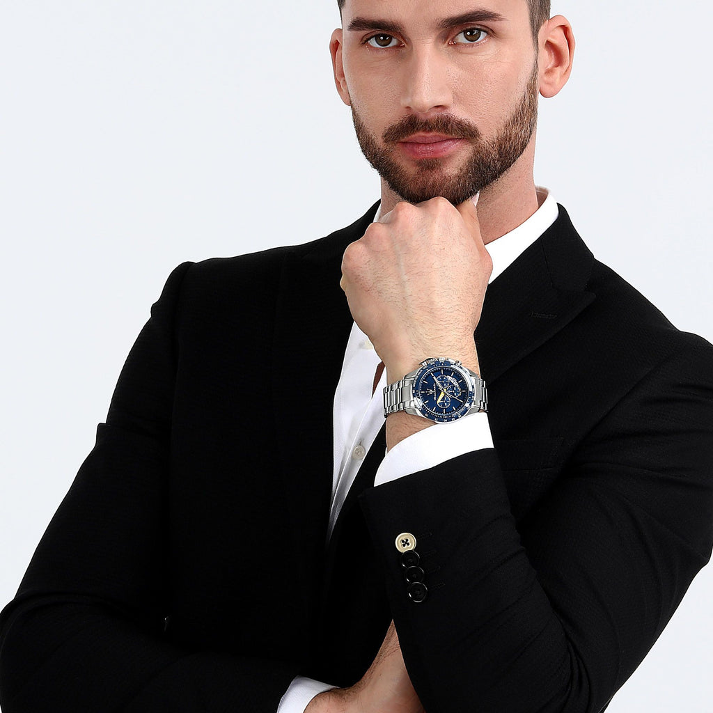 Buy Shop Maserati Traguardo Chronograph Modena Edition Blue Dial Silver Steel Strap Watch For Men - R8871612039 USA Online