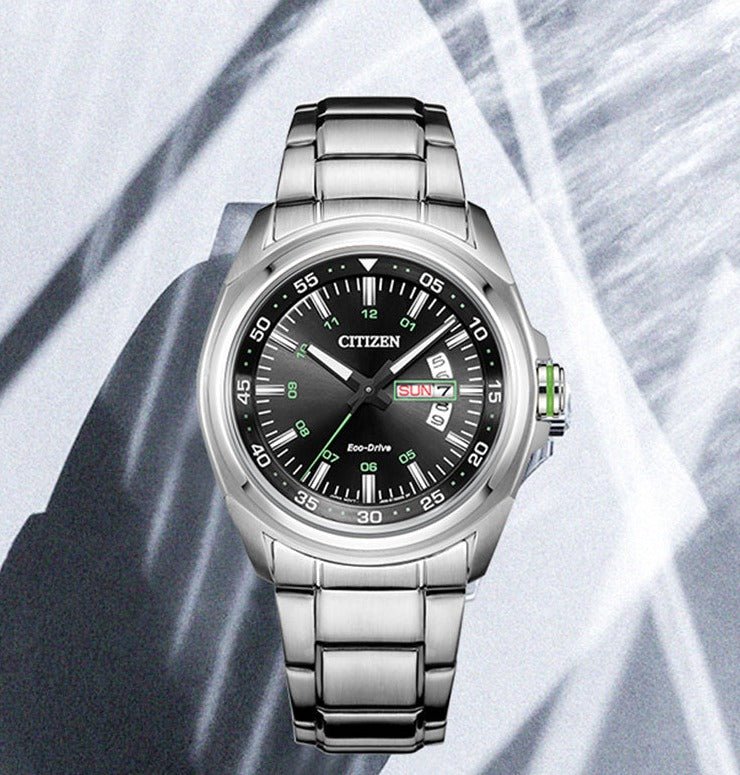 Buy Shop Citizen Eco Drive Urban Black Dial Silver Stainless Steel Watch For Men - AW0020-59EB USA Online