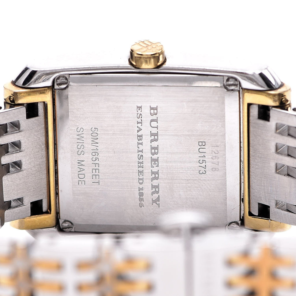 Buy Shop Burberry Nova Checked White Dial Two Tone Stainless Steel Strap Watch for Women - BU1573 USA Online