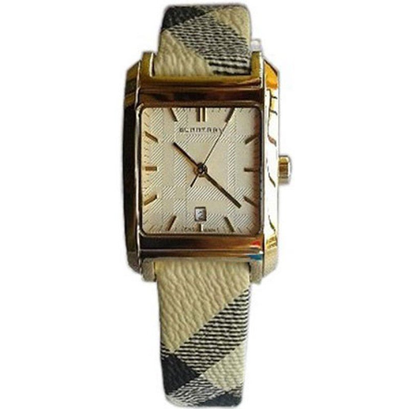 Buy Shop Burberry Nova Gold Tone Square Dial Leather Strap Watch for Women - BU1582 USA Online