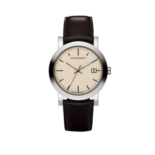 Buy Shop Burberry Heritage Beige Dial Brown Leather Strap Watch for Men - BU1777 USA Online