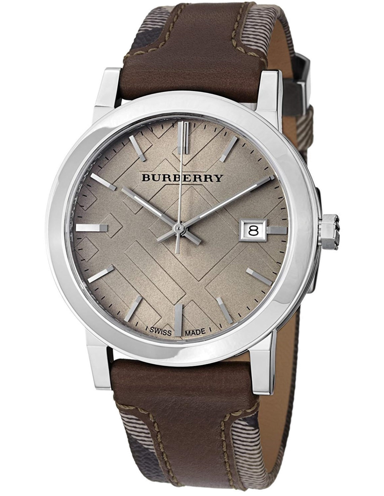 Buy Shop Burberry The City Grey Dial Leather Strap Watch for Men - BU9020 USA Online