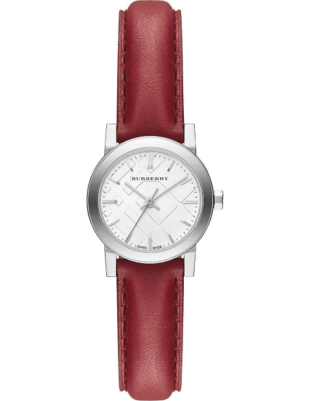 Buy Shop Burberry The City Silver Dial Red Strap Watch for Women - BU9232 USA Online