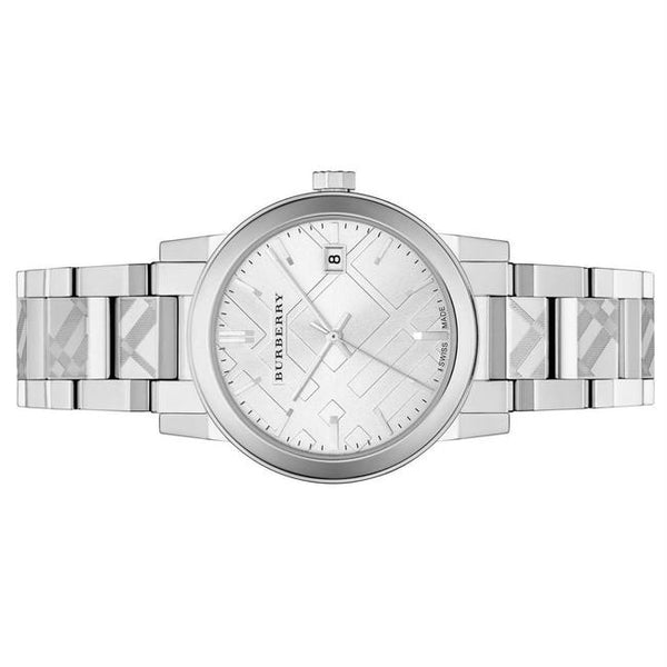 Buy Shop Burberry The City Silver Diamonds Dial Silver Steel Strap Watch for Women - BU9230 USA Online