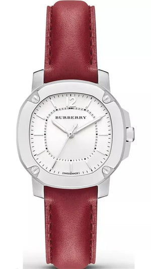Buy Shop Burberry Brit The Britain White Dial Red Leather Strap Watch for Women - BBY1705 USA Online