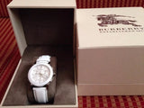 Buy Shop Burberry City Chronograph White Dial White Leather Strap Watch For Women - BU9701 USA Online