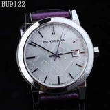 Buy Shop Burberry The City Silver Dial Purple Leather Strap Watch for Women - BU9122 USA Online
