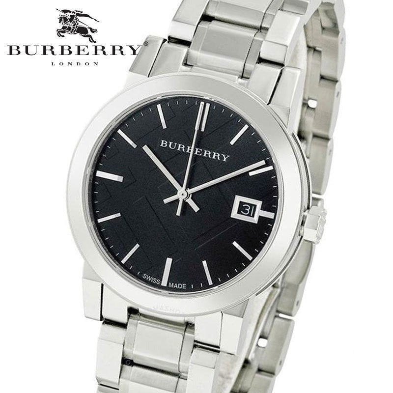 Buy Shop Burberry The City Black Dial Silver Steel Strap Watch for Women - BU9101 USA Online