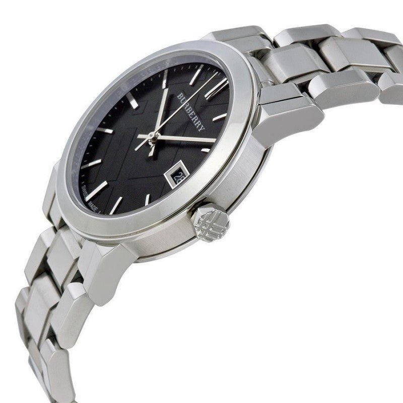 Buy Shop Burberry The City Black Dial Silver Steel Strap Watch for Women - BU9101 USA Online
