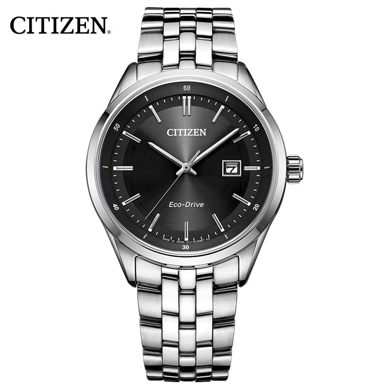Buy Shop Citizen Eco Drive Black Dial Silver Steel Strap Watch For Men - BM7250-56E USA Online