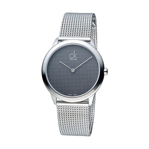 Buy Shop Calvin Klein Minimalist Black Dial Silver Mesh Bracelet Watch for Men - K3M2112X USA Online