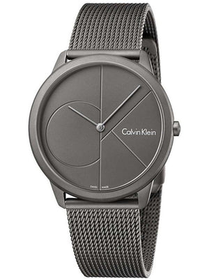 Buy Shop Calvin Klein Minimal Grey Dial Grey Mesh Bracelet Watch for Men - K3M517P4 USA Online