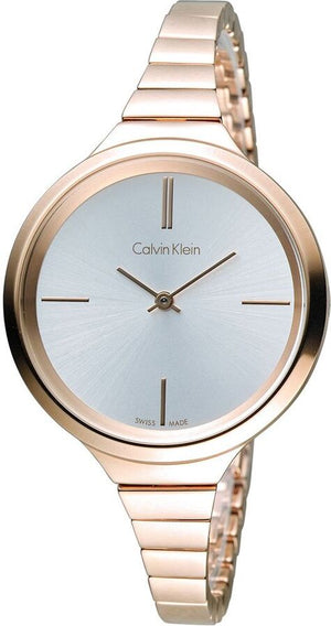 Buy Shop Calvin Klein Lively White Dial Rose Gold Steel Strap Watch for Women - K4U23626 USA Online