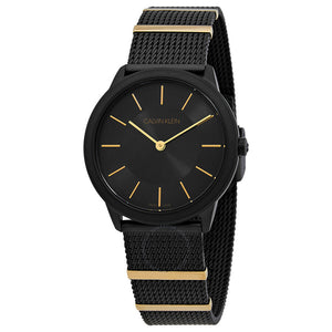 Buy Shop Calvin Klein Minimal Black Dial Black Steel Strap Watch For Men - K3M524Z1 USA Online