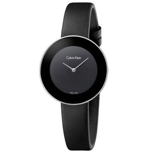 Buy Shop Calvin Klein Chic Black Dial Black Leather Strap Watch for Women - K7N23CB1 USA Online
