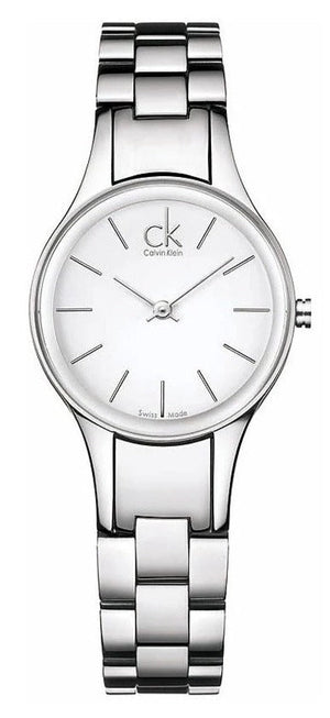Buy Shop Calvin Klein Simplicity White Dial Silver Steel Strap Watch for Women - K4323126 USA Online