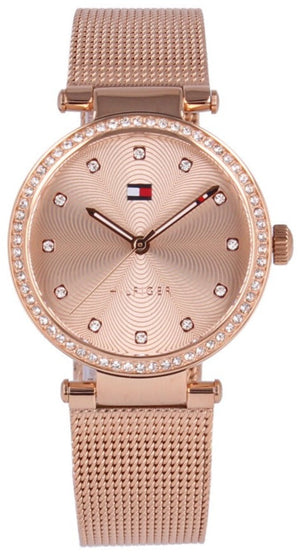 Buy Shop Tommy Hilfiger Lynn Quartz Rose Gold Dial Rose Gold Mesh Bracelet Watch For Women - 1781865 USA Online