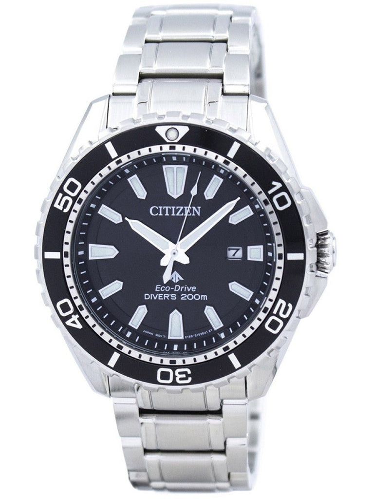 Buy Shop Citizen Promaster Diver Chronograph Black Dial Silver Steel Strap Watch For Men - BN0190-82E USA Online