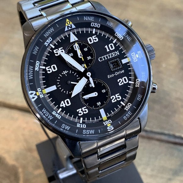 Buy Shop Citizen Sports Eco Drive Black Dial Black Steel Strap Watch For Men - CA0695-84E USA Online