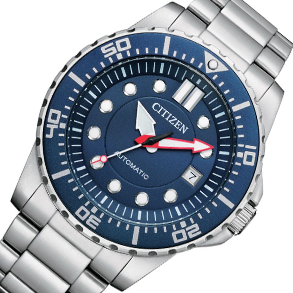Buy Shop Citizen Promaster Mechanical Blue Dial Silver Steel Strap Watch For Men - NJ0121-89L USA Online