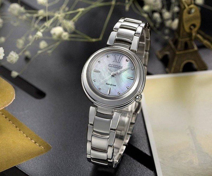 Buy Shop Citizen Eco Drive Silver Stainless Steel Strap Watch For Women - EM0331-52 USA Online