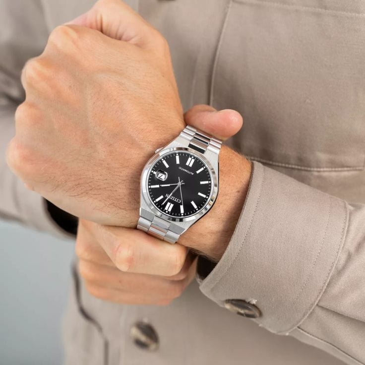 Buy Shop Citizen Tsuyosa Automatic Black Dial Silver Steel Strap Watch For Men - NJ0150-81E USA Online